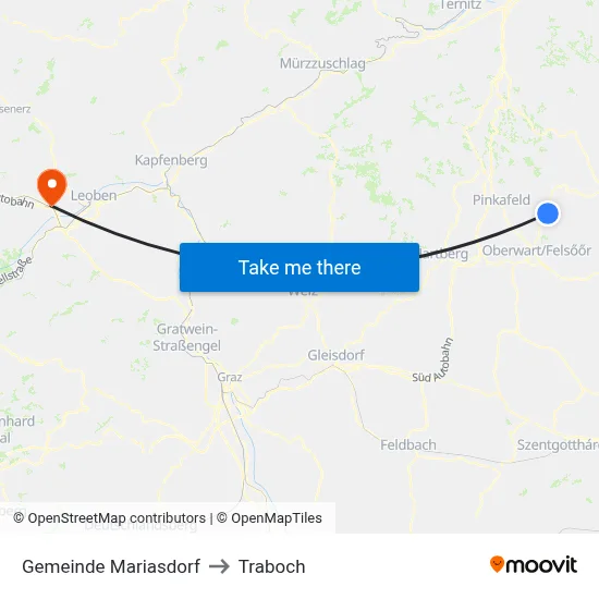 Gemeinde Mariasdorf to Traboch map