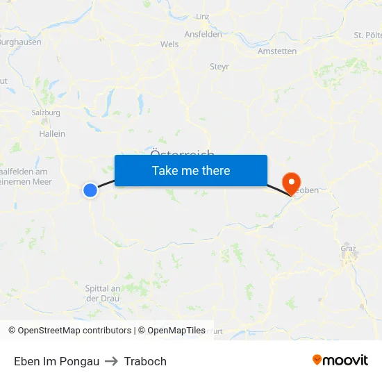 Eben Im Pongau to Traboch map