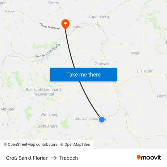 Groß Sankt Florian to Traboch map