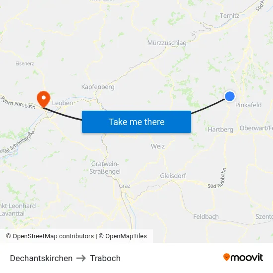 Dechantskirchen to Traboch map