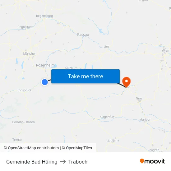 Gemeinde Bad Häring to Traboch map