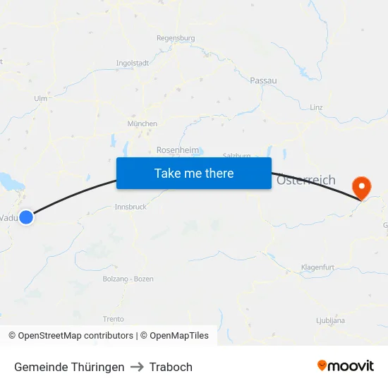 Gemeinde Thüringen to Traboch map