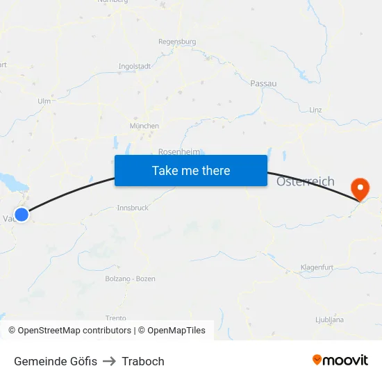 Gemeinde Göfis to Traboch map