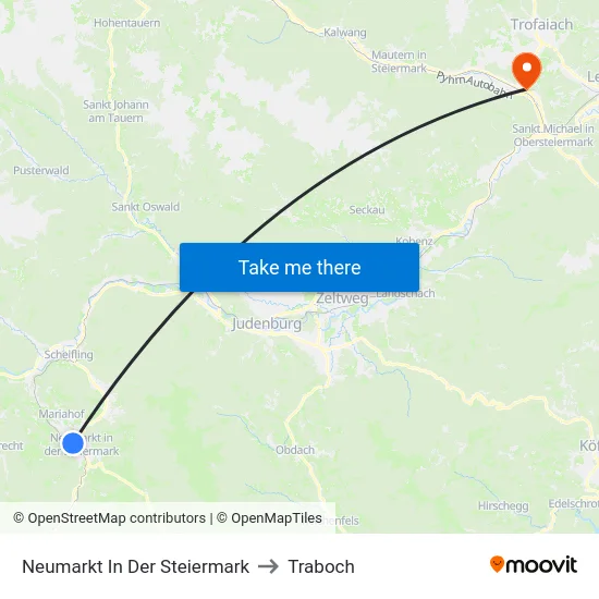 Neumarkt In Der Steiermark to Traboch map