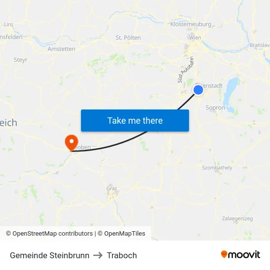 Gemeinde Steinbrunn to Traboch map