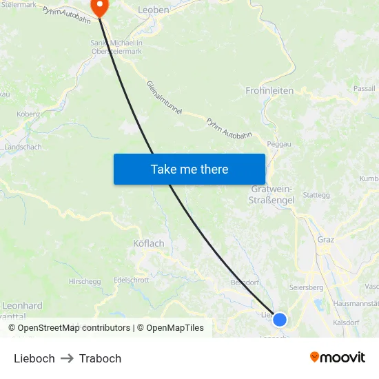 Lieboch to Traboch map