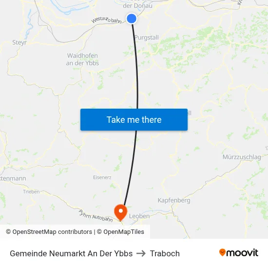 Gemeinde Neumarkt An Der Ybbs to Traboch map