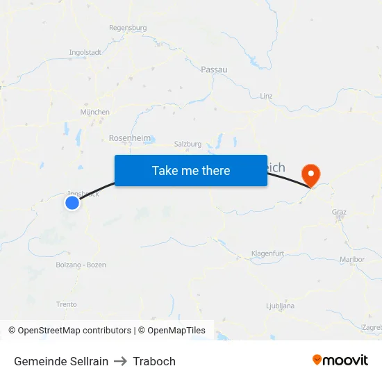 Gemeinde Sellrain to Traboch map