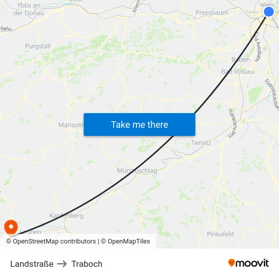 Landstraße to Traboch map