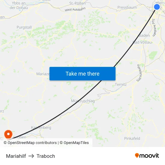 Mariahilf to Traboch map