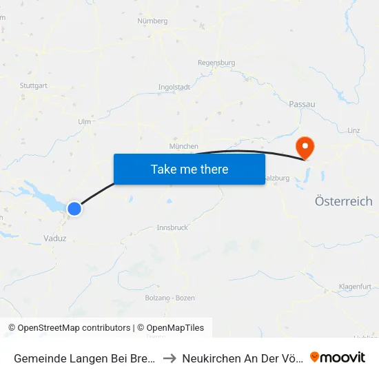 Gemeinde Langen Bei Bregenz to Neukirchen An Der Vöckla map