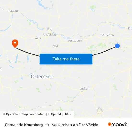 Gemeinde Kaumberg to Neukirchen An Der Vöckla map