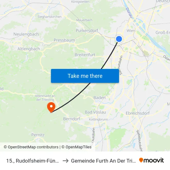 15., Rudolfsheim-Fünfhaus to Gemeinde Furth An Der Triesting map