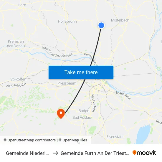 Gemeinde Niederleis to Gemeinde Furth An Der Triesting map