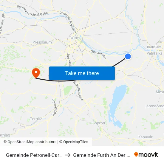 Gemeinde Petronell-Carnuntum to Gemeinde Furth An Der Triesting map