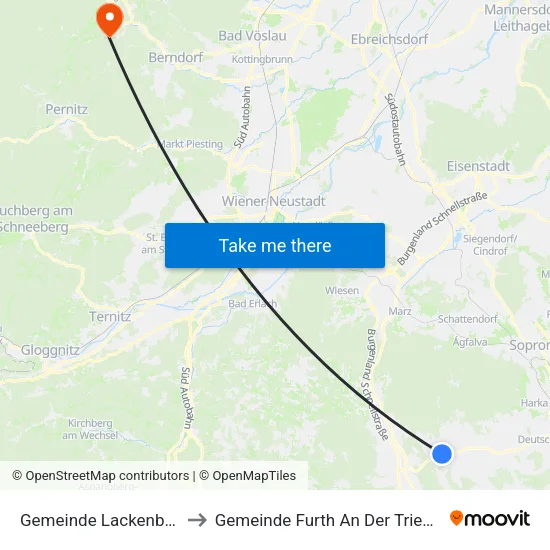 Gemeinde Lackenbach to Gemeinde Furth An Der Triesting map