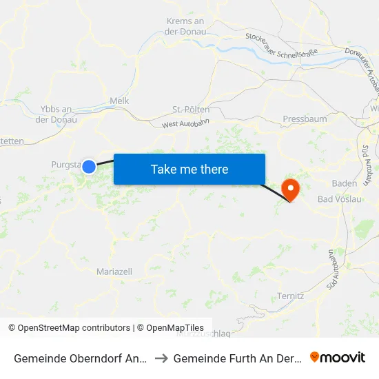 Gemeinde Oberndorf An Der Melk to Gemeinde Furth An Der Triesting map