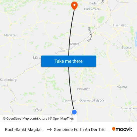 Buch-Sankt Magdalena to Gemeinde Furth An Der Triesting map