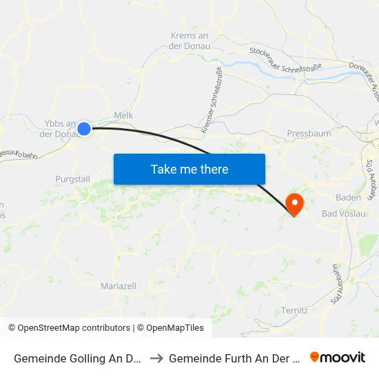 Gemeinde Golling An Der Erlauf to Gemeinde Furth An Der Triesting map
