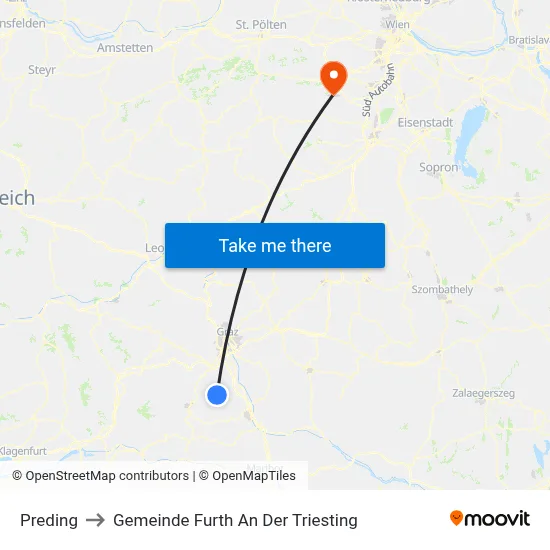 Preding to Gemeinde Furth An Der Triesting map