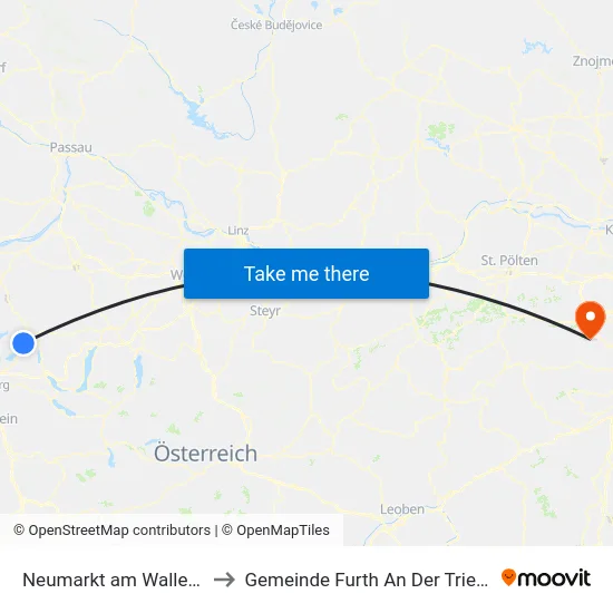 Neumarkt am Wallersee to Gemeinde Furth An Der Triesting map