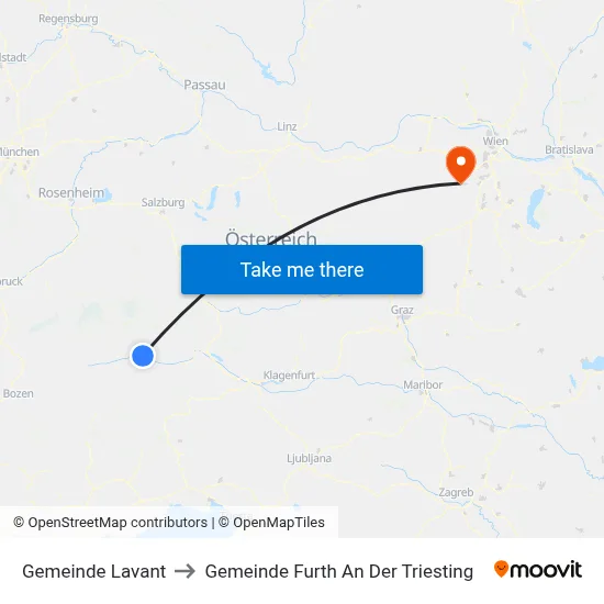 Gemeinde Lavant to Gemeinde Furth An Der Triesting map