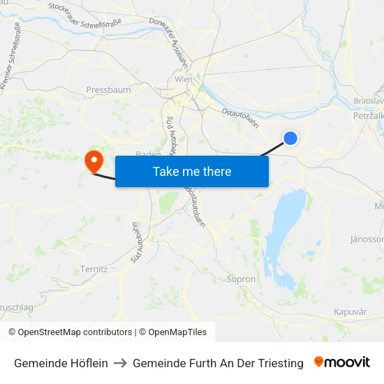 Gemeinde Höflein to Gemeinde Furth An Der Triesting map