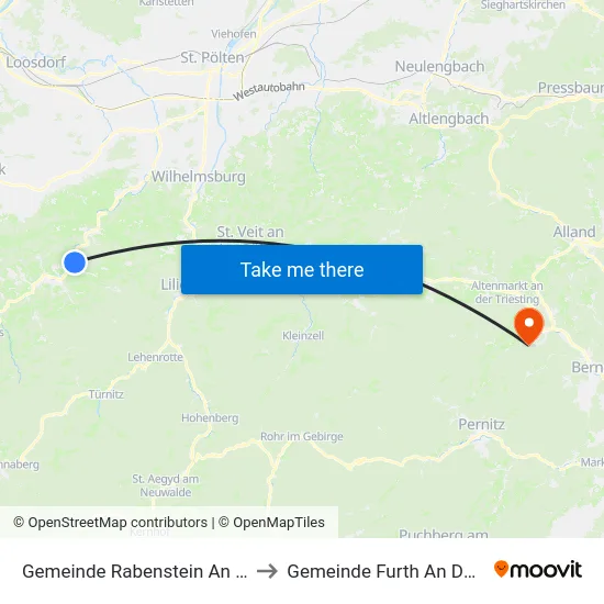 Gemeinde Rabenstein An Der Pielach to Gemeinde Furth An Der Triesting map