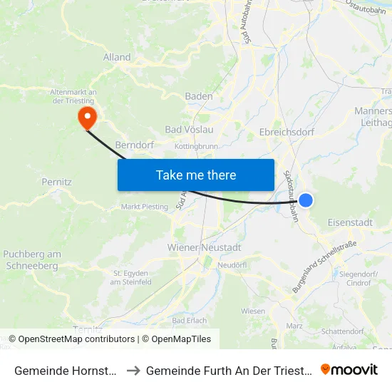 Gemeinde Hornstein to Gemeinde Furth An Der Triesting map