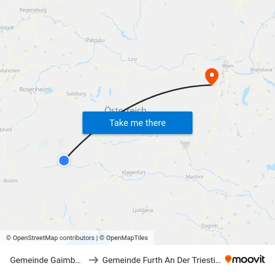 Gemeinde Gaimberg to Gemeinde Furth An Der Triesting map