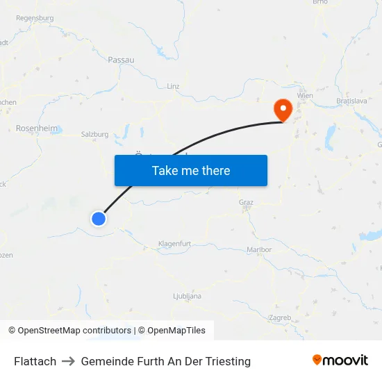 Flattach to Gemeinde Furth An Der Triesting map
