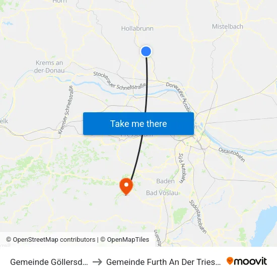 Gemeinde Göllersdorf to Gemeinde Furth An Der Triesting map