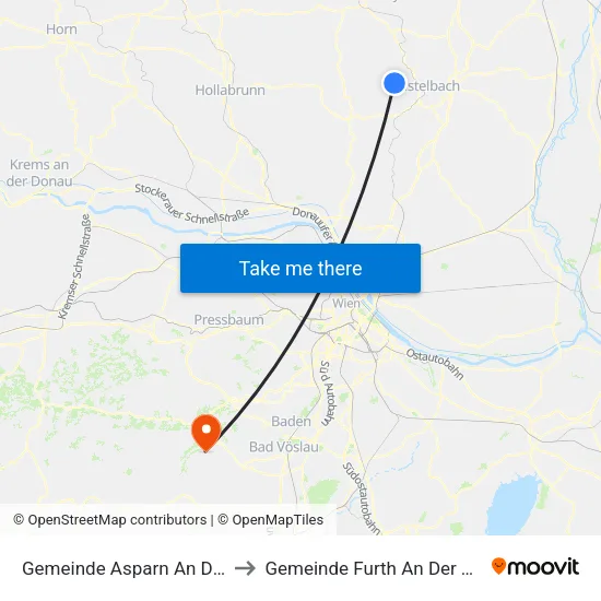 Gemeinde Asparn An Der Zaya to Gemeinde Furth An Der Triesting map