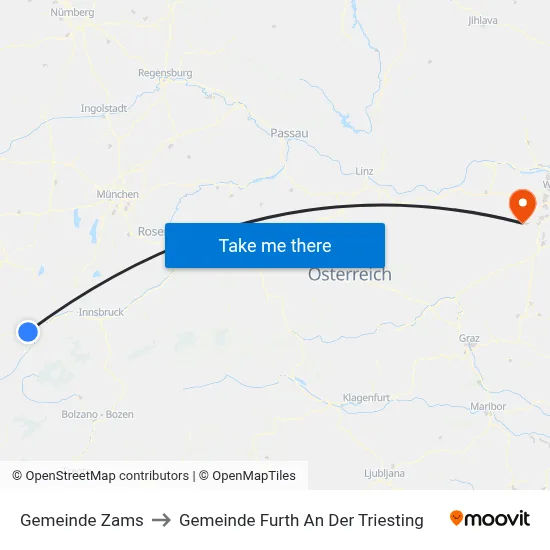 Gemeinde Zams to Gemeinde Furth An Der Triesting map