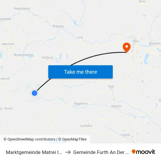 Marktgemeinde Matrei In Osttirol to Gemeinde Furth An Der Triesting map