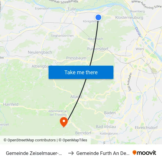 Gemeinde Zeiselmauer-Wolfpassing to Gemeinde Furth An Der Triesting map