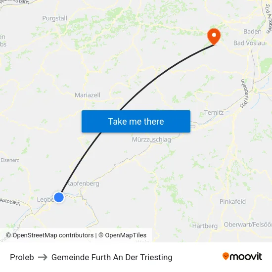 Proleb to Gemeinde Furth An Der Triesting map