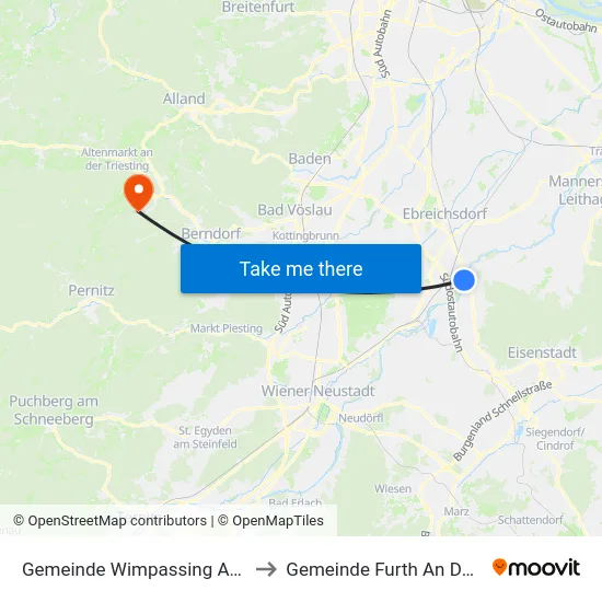 Gemeinde Wimpassing An Der Leitha to Gemeinde Furth An Der Triesting map