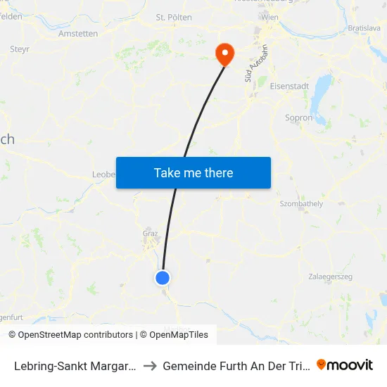 Lebring-Sankt Margarethen to Gemeinde Furth An Der Triesting map