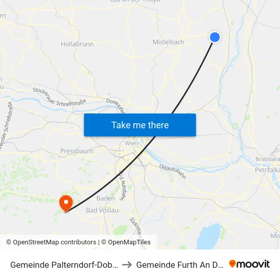 Gemeinde Palterndorf-Dobermannsdorf to Gemeinde Furth An Der Triesting map