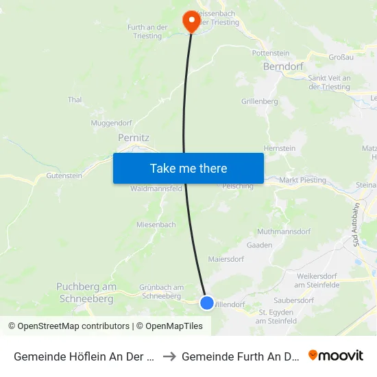 Gemeinde Höflein An Der Hohen Wand to Gemeinde Furth An Der Triesting map