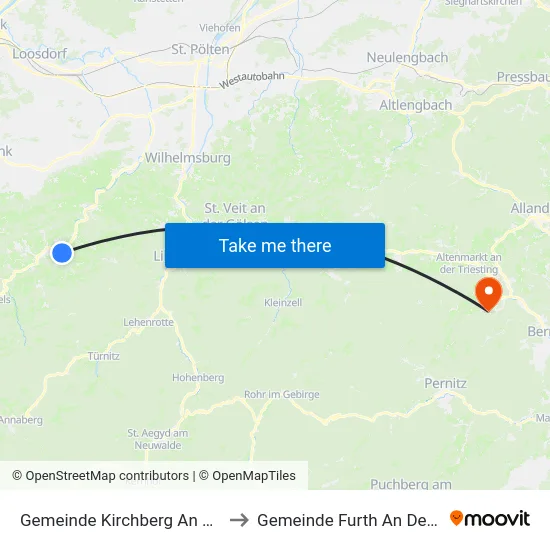 Gemeinde Kirchberg An Der Pielach to Gemeinde Furth An Der Triesting map