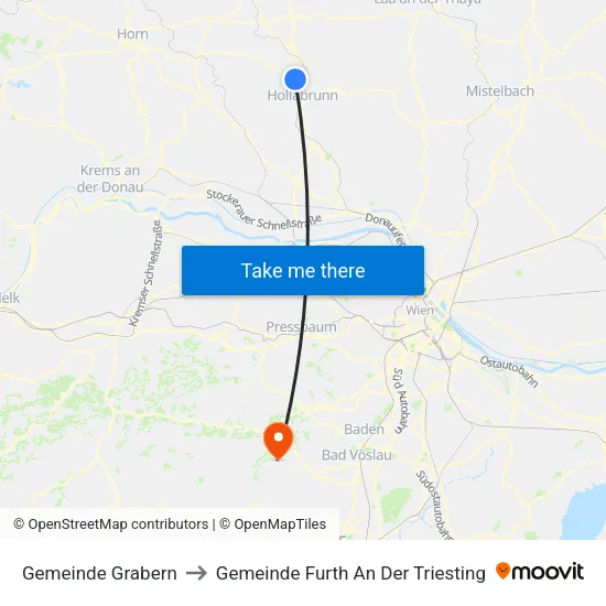 Gemeinde Grabern to Gemeinde Furth An Der Triesting map