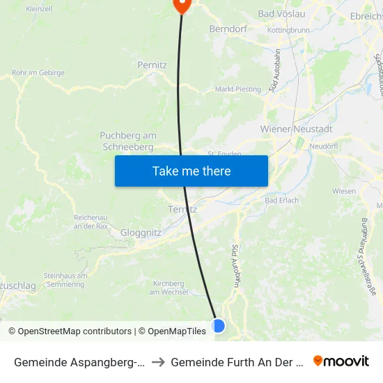Gemeinde Aspangberg-St.Peter to Gemeinde Furth An Der Triesting map