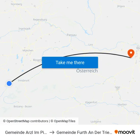 Gemeinde Arzl Im Pitztal to Gemeinde Furth An Der Triesting map