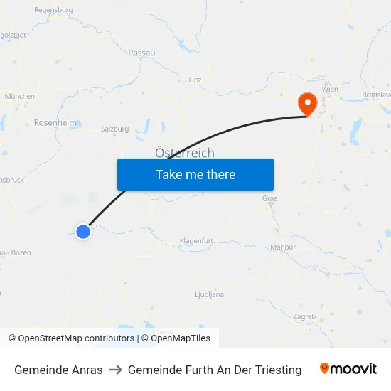 Gemeinde Anras to Gemeinde Furth An Der Triesting map