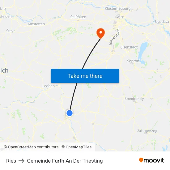 Ries to Gemeinde Furth An Der Triesting map