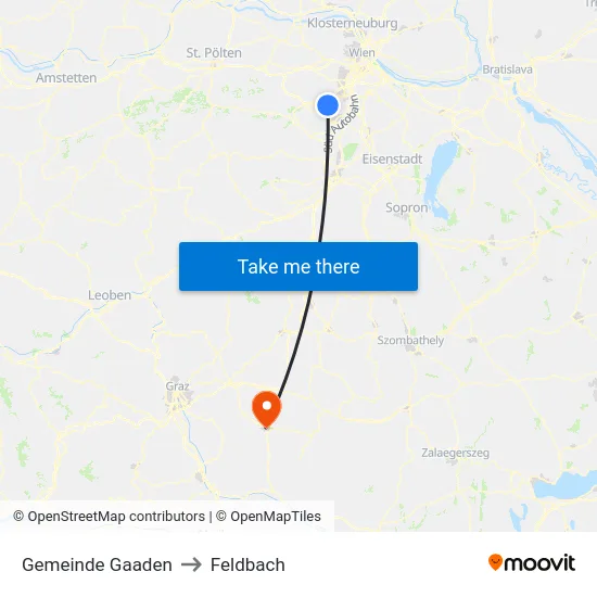 Gemeinde Gaaden to Feldbach map