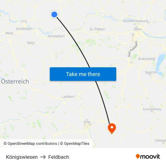 Königswiesen to Feldbach map