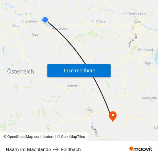 Naarn Im Machlande to Feldbach map